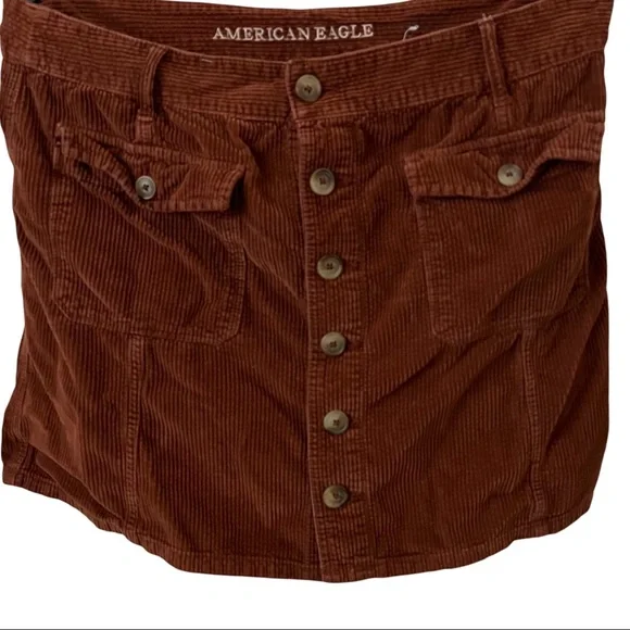 American Eagle | hi-rise a-line corduroy button up skirt size 16 - Picture 2 of 7